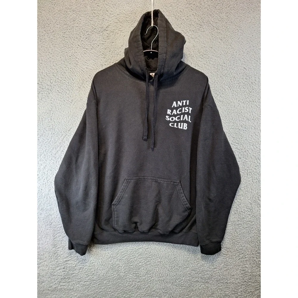 Anti Social Social Club Essential Hoodie Mens Large Black Fleece Lined Pullover‎